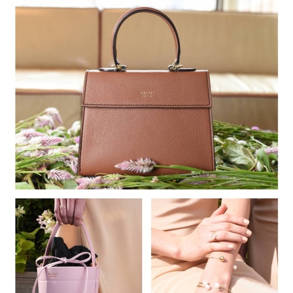 Mateo New York Handbags - Mateo New York Elegant Brown and Pink Satchel